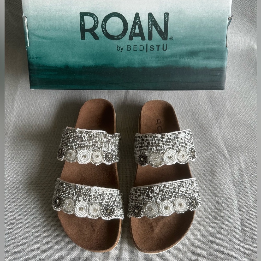 Bed Stu Women's Sandals - Brown and White